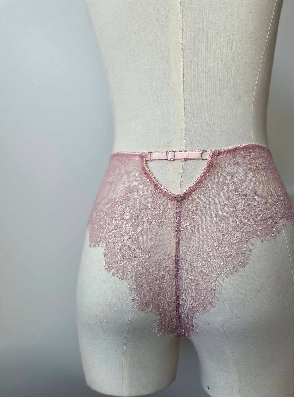 Pale rose Brazilian-cut panties with back accent